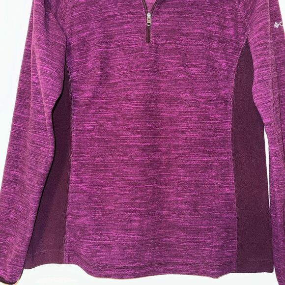 Columbia Womens Purple Fuchsia Fleece Quarter Zip Sweatshirt Size Medium - Picture 2 of 12